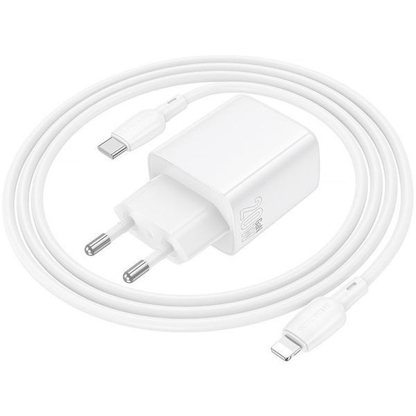 МЗП Borofone BN27 Fuente PD20W+QC3.0 (1USB-A/1C) + кабель Type-C to Lightning 79662 фото