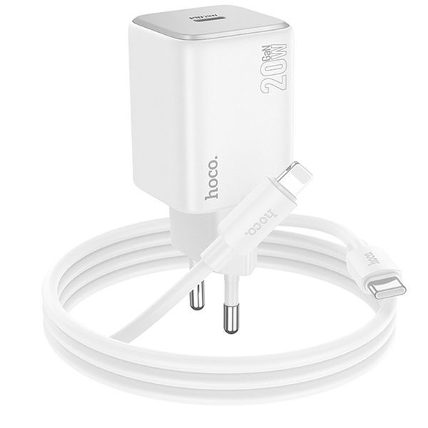 МЗП Hoco N40 Mighty PD20W (1USB-C) + кабель Type-C to Lightning 69107 фото