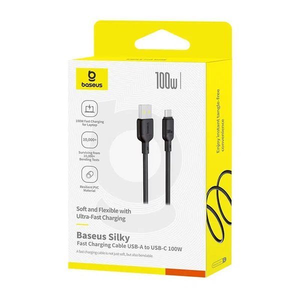 Дата кабель Baseus Silky Series OS Fast Charging USB to Type-C 100W (2m) (P10377703) 76493 фото
