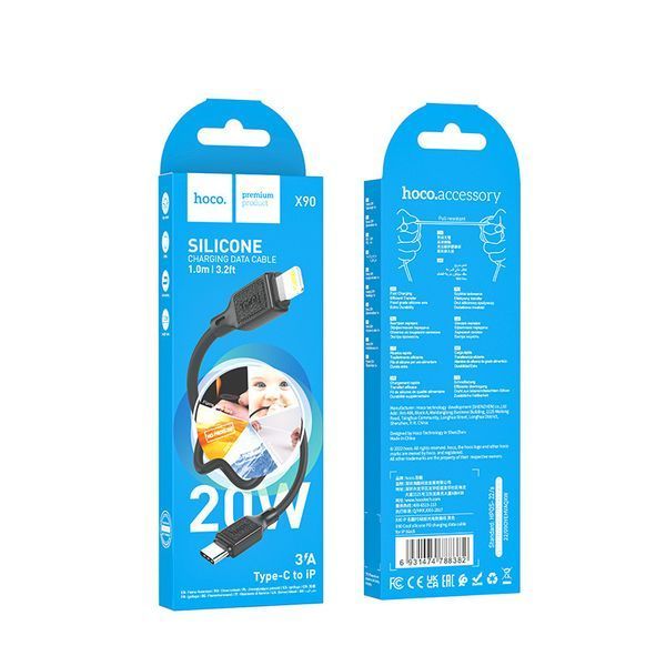 Дата кабель Hoco X90 Cool silicone Type-C to Lightning 20W (1m) 71110 фото