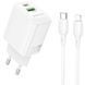 МЗП Borofone BN27 Fuente PD20W+QC3.0 (1USB-A/1C) + кабель Type-C to Lightning 79662 фото 1