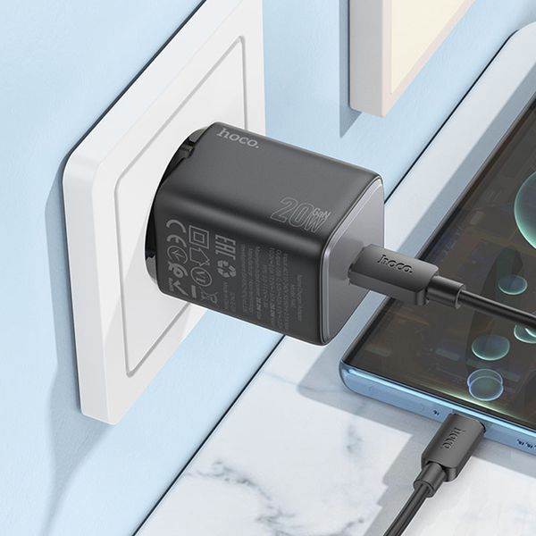 МЗП Hoco N40 Mighty PD20W (1USB-C) + кабель Type-C to Type-C 69108 фото