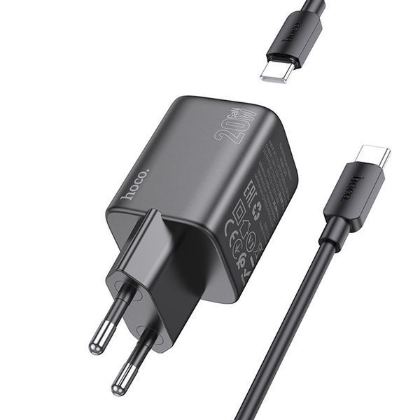 МЗП Hoco N40 Mighty PD20W (1USB-C) + кабель Type-C to Type-C 69108 фото