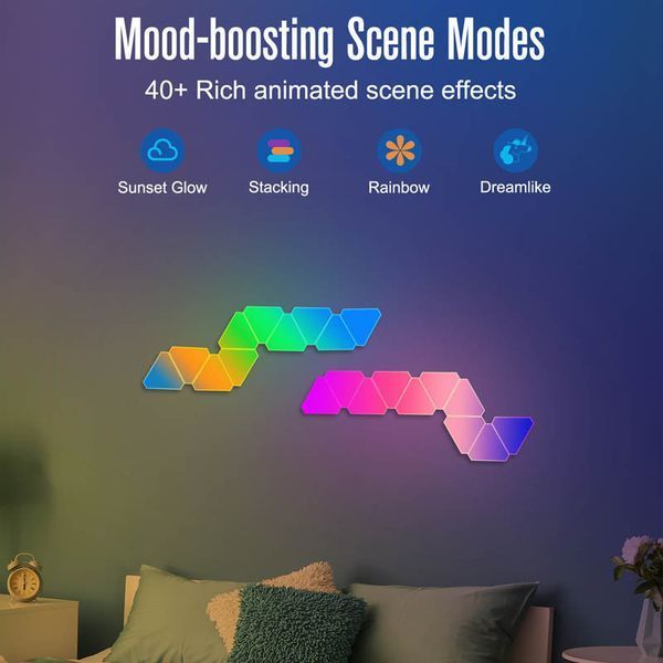 Настінний світильник Smart Triangular Quantum Light SAL-012B Bluetooth USB interface with app 10pcs 69974 фото