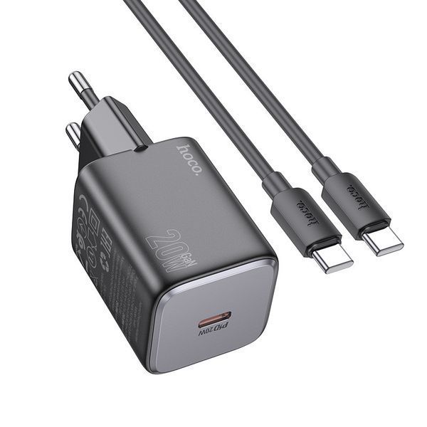 МЗП Hoco N40 Mighty PD20W (1USB-C) + кабель Type-C to Type-C 69108 фото