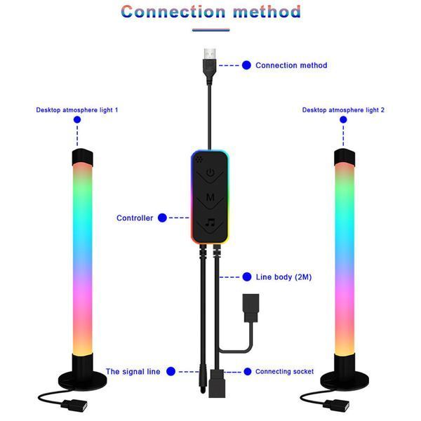 Настільна LED лампа RGB 5V Panel 2 Single side Bluetooth dual pack USB with app 66426 фото