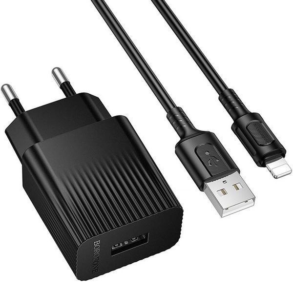 МЗП Borofone BAS71A Source 10.5W (1USB-A) + кабель USB to Lightning 79664 фото