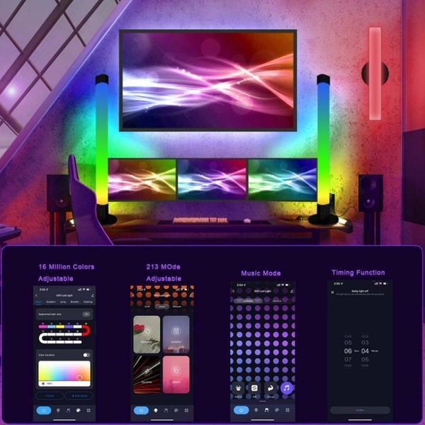 Настільна LED лампа RGB 5V Panel 2 Single side Bluetooth dual pack USB with app 66426 фото