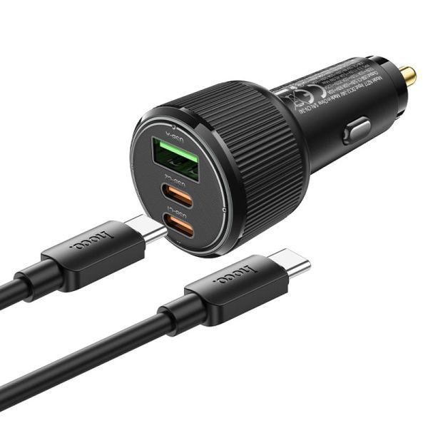АЗП Hoco NZ17 High Power 45W (1USB-A/2C) + кабель Type-C to Type-C 82450 фото