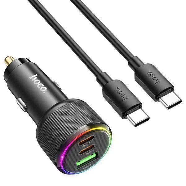 АЗП Hoco NZ17 High Power 45W (1USB-A/2C) + кабель Type-C to Type-C 82450 фото