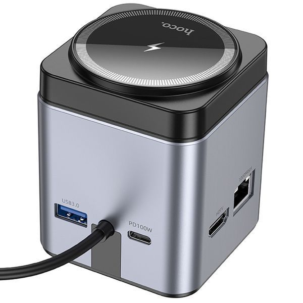 Перехідник HUB Hoco HB49 Effortless 9in1 100W з БЗП 74177 фото