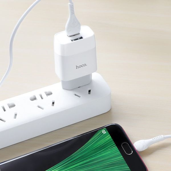 МЗП Hoco C73A Glorious 2.4A (2USB-A) + кабель USB to MicroUSB 36214 фото
