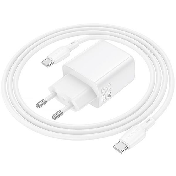 МЗП Borofone BN27 Fuente PD20W+QC3.0 (1USB-A/1C) + кабель Type-C to Type-C 79669 фото