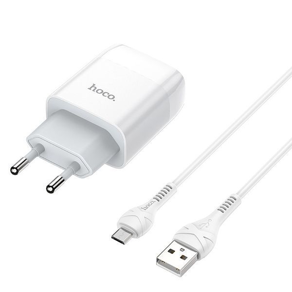 МЗП Hoco C73A Glorious 2.4A (2USB-A) + кабель USB to MicroUSB 36214 фото