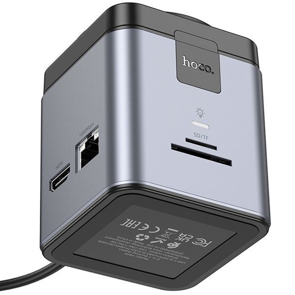 Перехідник HUB Hoco HB49 Effortless 9in1 100W з БЗП 74177 фото