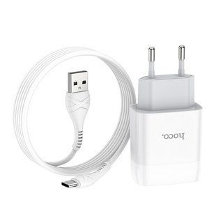 МЗП Hoco C73A Glorious 2.4A (2USB-A) + кабель USB to Type-C 36215 фото
