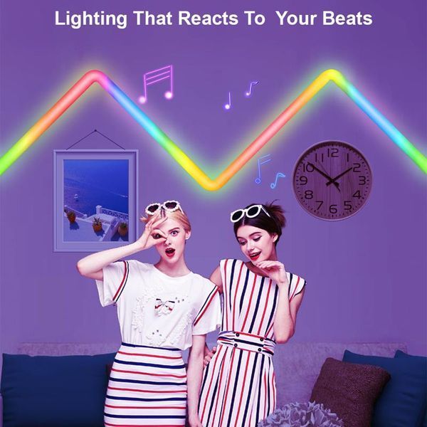 Настінний світильник Lines SAL-013B Bluetooth USB interface with app (8+4 pcs) 69977 фото