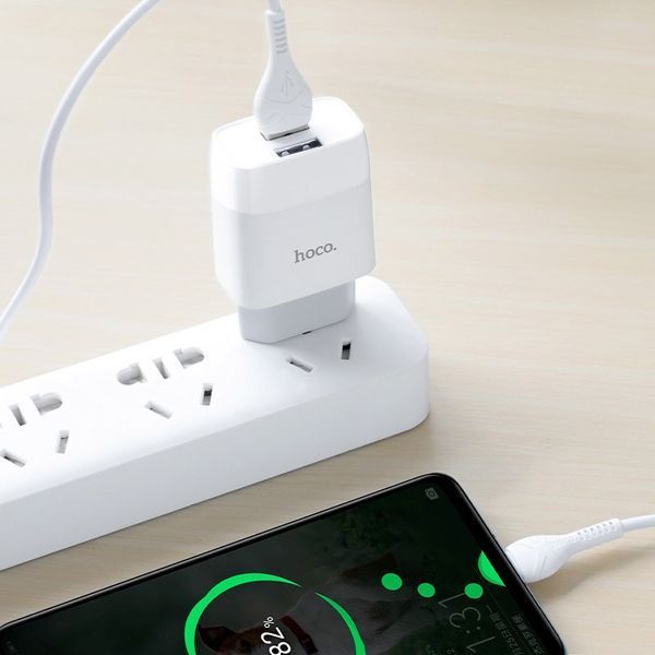 МЗП Hoco C73A Glorious 2.4A (2USB-A) + кабель USB to Type-C 36215 фото