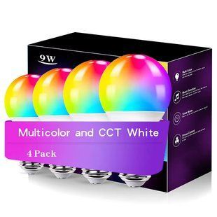 Світлодіодна RGB лампочка Smart bulb light 4pcs with Bluetooth E27 with app 69978 фото