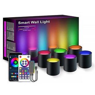 Настінна LED лампа RGB Intelligent wall lamp 6 pcs with Bluetooth European plug with app 66430 фото