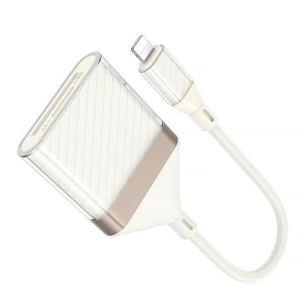Перехідник Hoco UA40 Crystal 2in1 Lightning to SD/TF (0.15m) 82455 фото