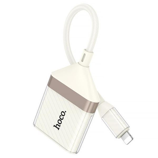 Перехідник Hoco UA40 Crystal 2in1 Lightning to SD/TF (0.15m) 82455 фото