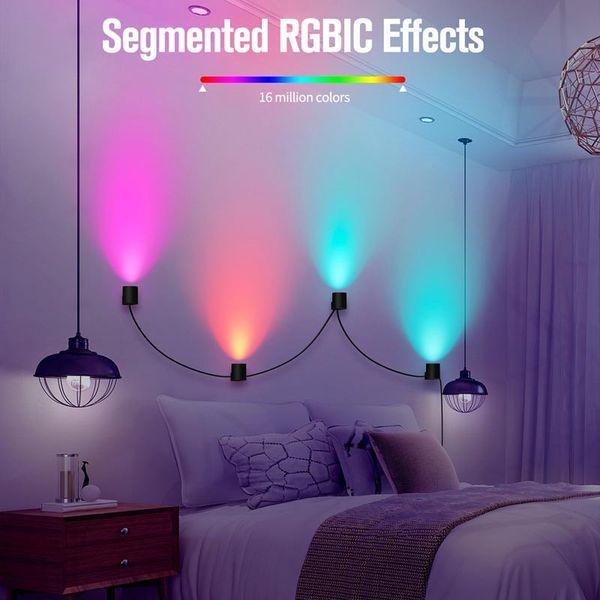 Настінна LED лампа RGB Intelligent wall lamp 6 pcs with Bluetooth European plug with app 66430 фото