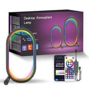 Настільна LED лампа RGB Smart desk oval lamp Bluetooth USB with app 66428 фото