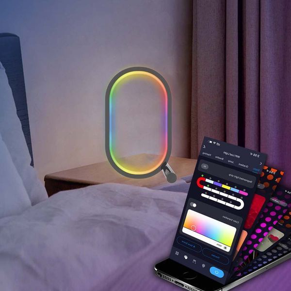 Настільна LED лампа RGB Smart desk oval lamp Bluetooth USB with app 66428 фото