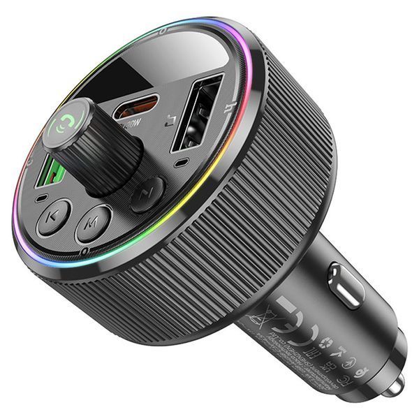 АЗП FM модулятор Hoco E82 Guerrero PD30W+QC3.0 (2USB-A/1C) 71137 фото
