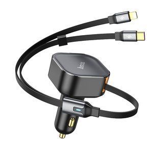 АЗП Hoco NZ13 Clever PD30W + висувний кабель Type-C and Lightning 69113 фото