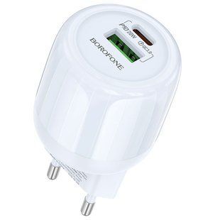 МЗП Borofone BA93A Lustrous PD20W+QC3.0 (1USB-A/1C) 76753 фото