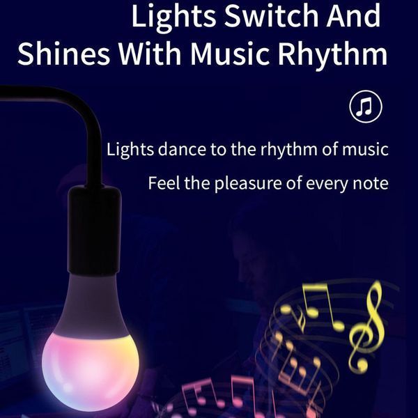 Світлодіодна RGB лампочка Smart bulb light 1 with Bluetooth E27 with app 66431 фото