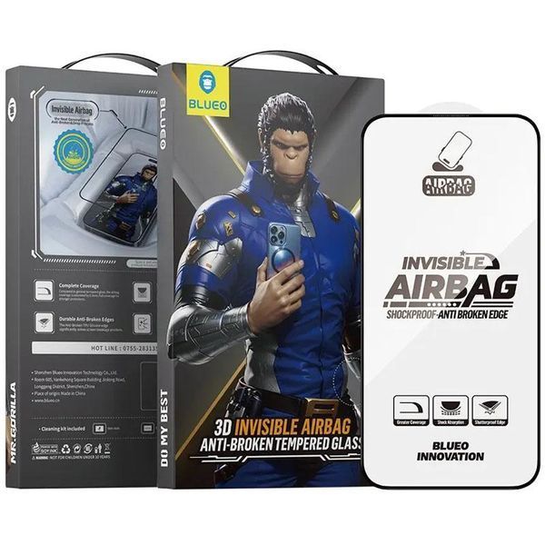 Захисне 3D скло Blueo Invisible Airbag Anti-broken для Apple iPhone 17 / 17 Pro / 16 Pro (6.3") 80611 фото