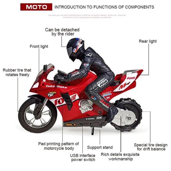 Мотоцикл на радіокеруванні Motorcycle Stunt Drift six-axis Gyroscope 70974 фото