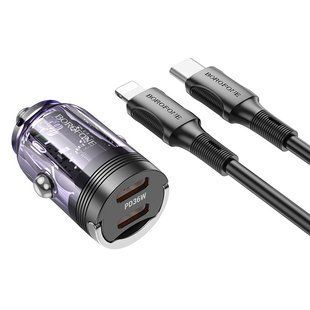 АЗП Borofone BZ29B Outstanding PD36W (2USB-C) + кабель Type-C to Lightning 69005 фото
