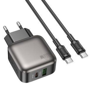 МЗП Borofone BAS54A Absolute PD20W+QC3.0 (1USB-A/1C) + кабель Type-C to Type-C 73985 фото