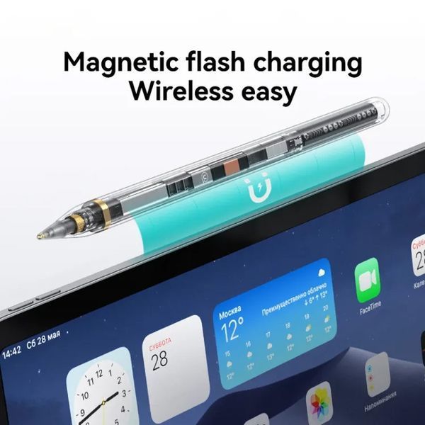 Уцінка Стилус Usams US-ZB264 Transparent Magnetic Charding Tilt-sensitive Active Touch for iPad 74082 фото