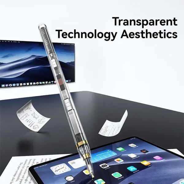Уцінка Стилус Usams US-ZB264 Transparent Magnetic Charding Tilt-sensitive Active Touch for iPad 74082 фото