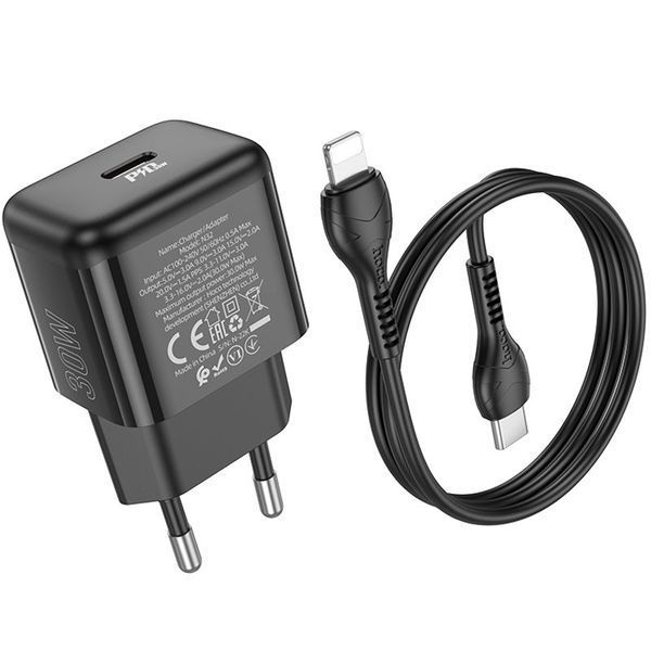 МЗП Hoco N32 Glory PD30W (1USB-C) + кабельType-C to Lightning 64557 фото