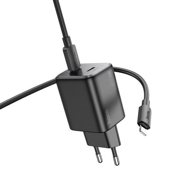 МЗП Hoco N42 Elogiado PD45W (2USB-C) + кабель Type-C to Lightning 69115 фото