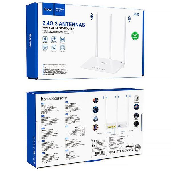 Маршрутизатор (роутер) Hoco HI30 WiFi4 100Mbs 83316 фото