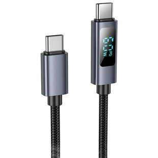 Дата кабель Hoco X112 Favor with display Type-C to Type-C 60W (1m) 79099 фото