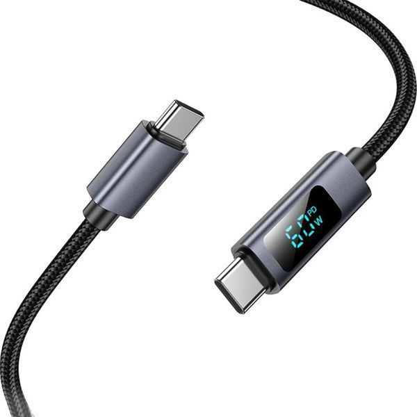 Дата кабель Hoco X112 Favor with display Type-C to Type-C 60W (1m) 79099 фото