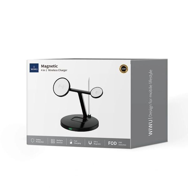 Уцінка БЗП WIWU Wi-W032 Magnetic 4 in 1 Cableless Charger 79879 фото