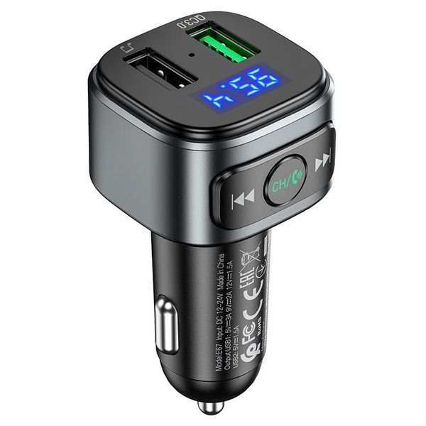 АЗП FM модулятор Hoco E67 QC3.0 (2USB-A) 53977 фото