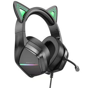 Уцінка Накладні навушники Borofone BO106 Cute cat (USB+3.5mm/2m) 70085 фото