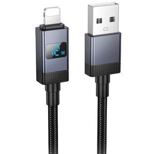 Дата кабель Hoco X118 Generous with display USB to Lightning 2.4A (1m) 79105 фото