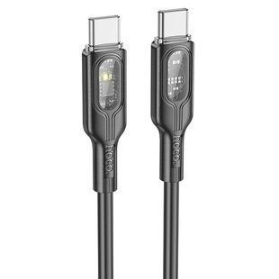 Дата кабель Hoco U120 Transparent explore intelligent power-off PD 60W Type-C to Type-C (1.2m) 66088 фото