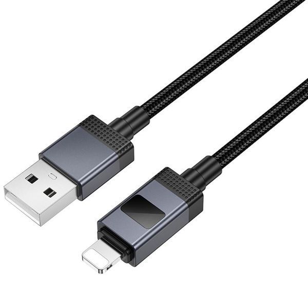 Дата кабель Hoco X118 Generous with display USB to Lightning 2.4A (1m) 79105 фото